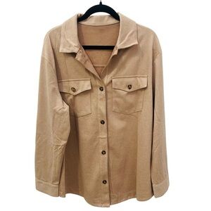 NWOT Soft Long Sleeve Shacket Button front & Pockets